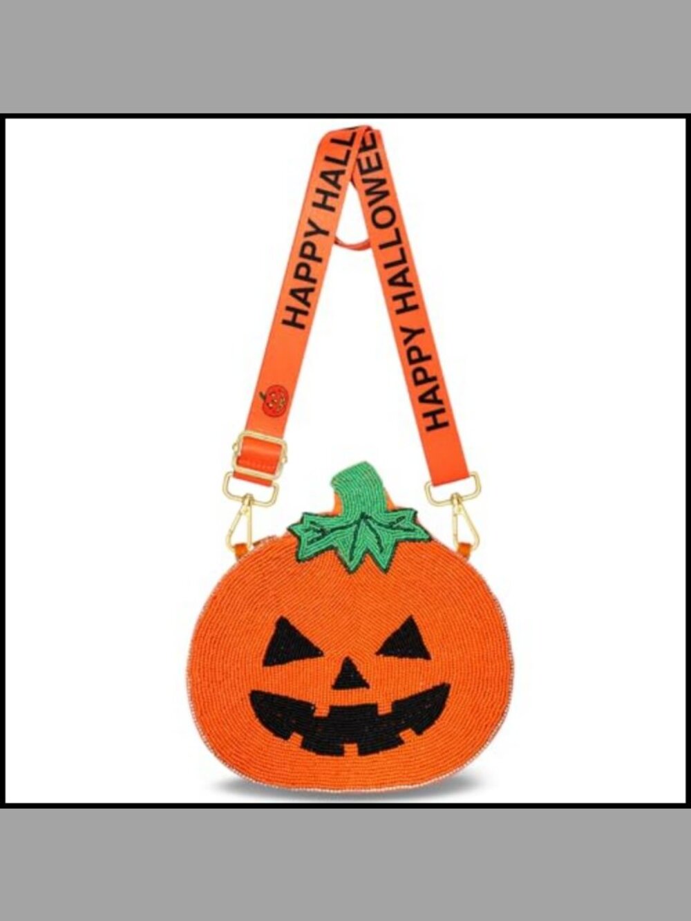 Beaded Pumpkin Ghost Candy Corn Crossbody Shoulder Bag Halloween Purse